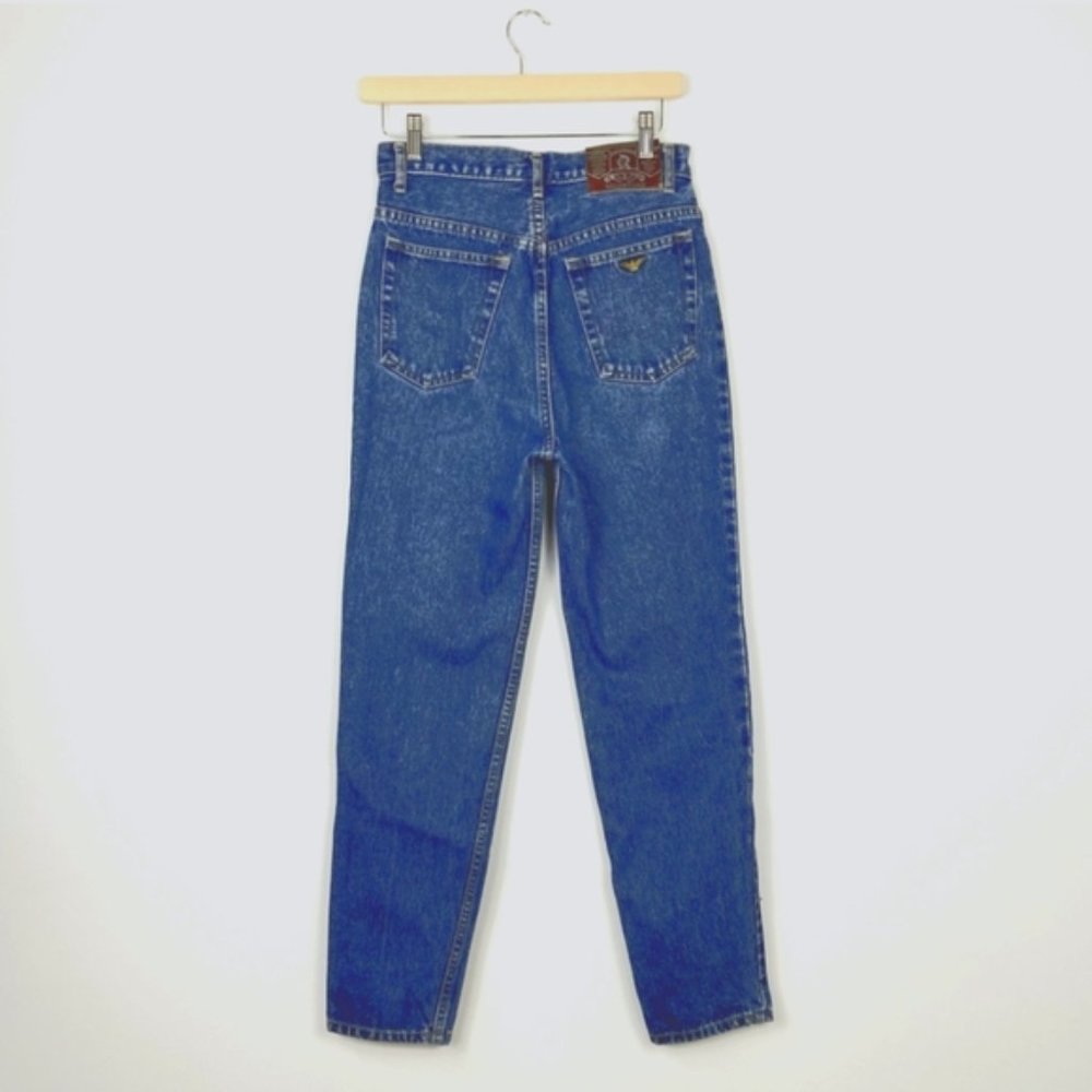 Valentino Women Straight Leg Jeans in Blue with Gold Accent - Picture 4 of 6